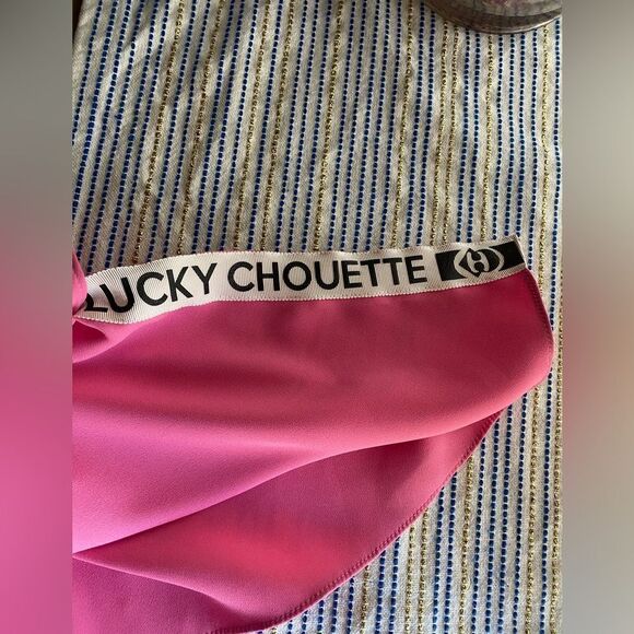 Lucky Chouette Logo Gray Pink Pullover Casual Sweatshirt Midi Dress Sz 36 S Cap - Picture 11 of 15